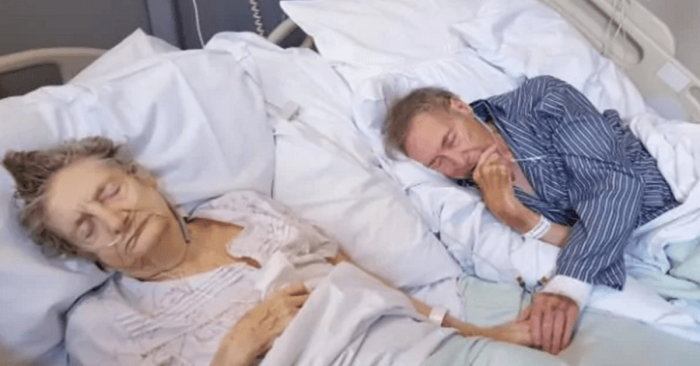 Placé côte à côte dans une chambre d’hôpital, découvrez ce vieux couple partageant les derniers moments à vivre ensemble